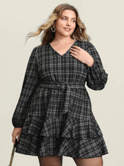 Stretchy Textured Tiered Mini Dress