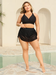 Lace Adjustable Coverage Drawstring Swim Bottoms