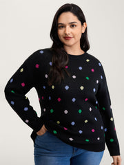 Colorful Polka Dots Jacquard Pullover