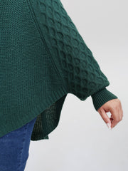 Curvy Hem Bat-Wing Sleeve Pullover